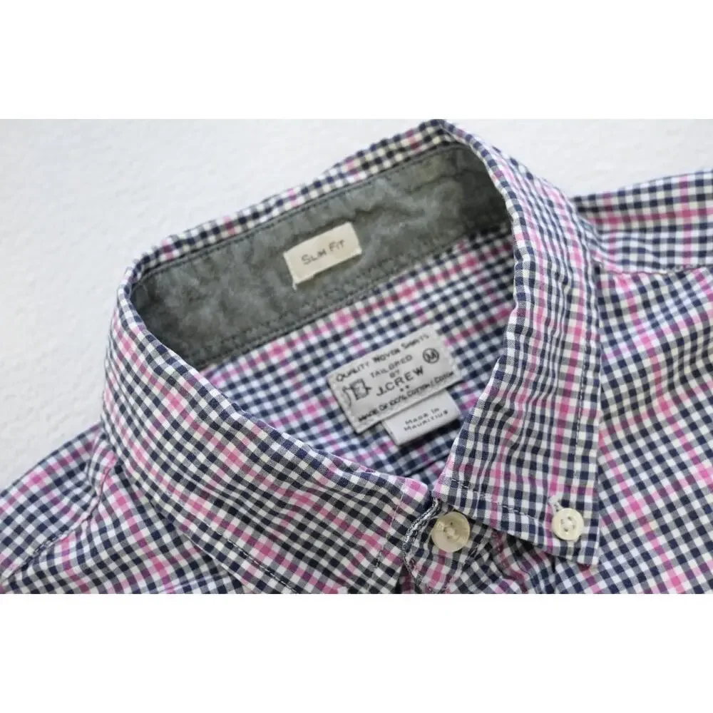 J‎ Crew Dress Shirt Slim Fit Casual Plaid Long Sleeve Mens Size Medium